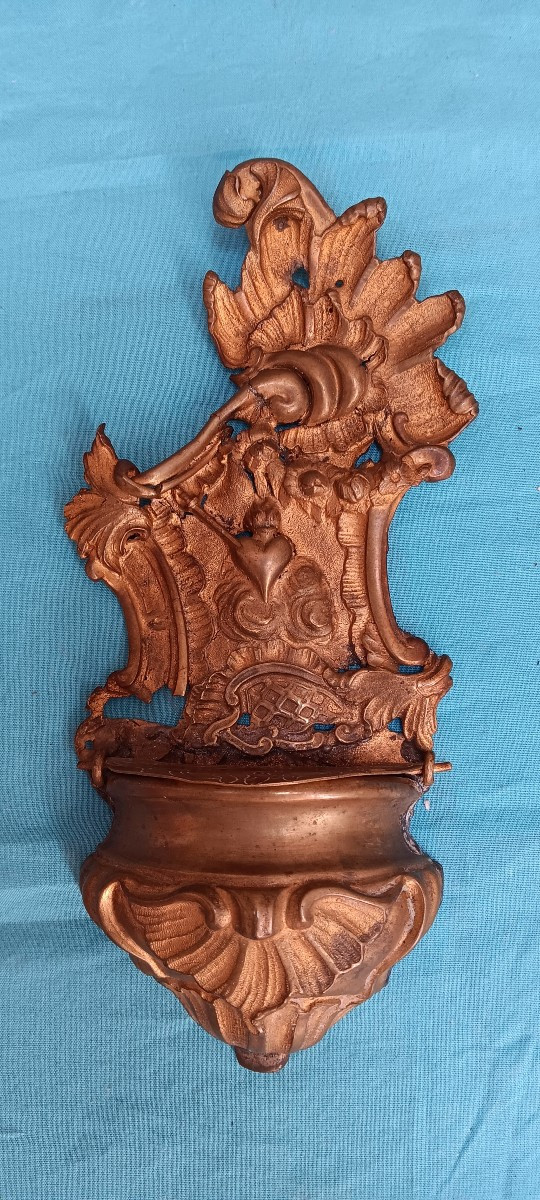 Gilded Brass Holy Water Font - 18th Century