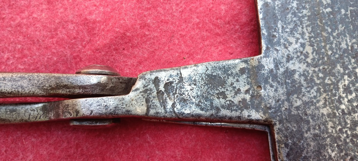 Moule à oublies de mariage fer forgé XIX siècle - daté 1850-photo-4