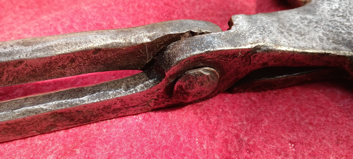 Wrought Iron Wedding Waffle Mold - 19th Century, Dated 1802-photo-2