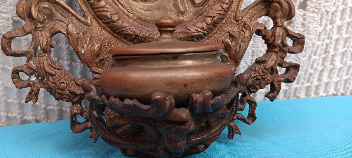 Gilded Bronze Holy Water Font - 19th Century-photo-2