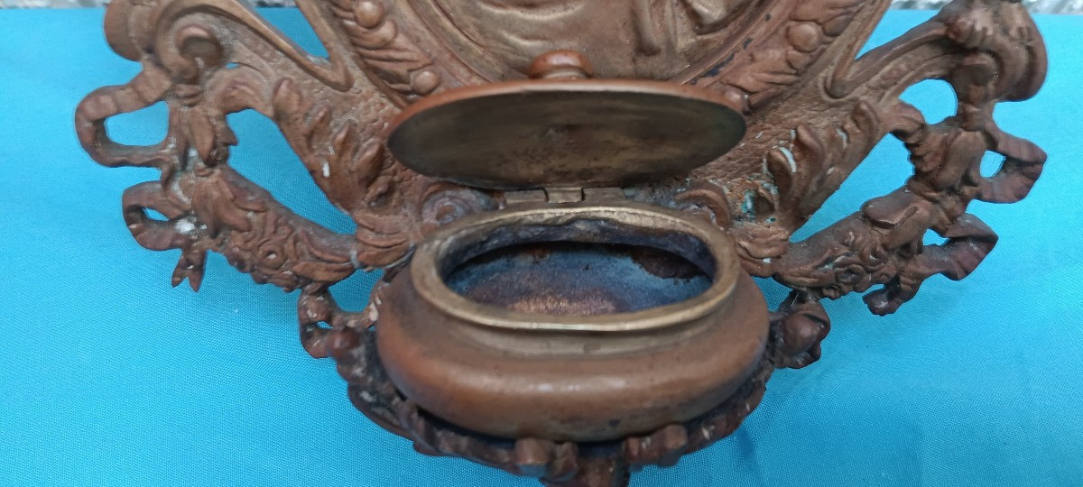 Gilded Bronze Holy Water Font - 19th Century-photo-3