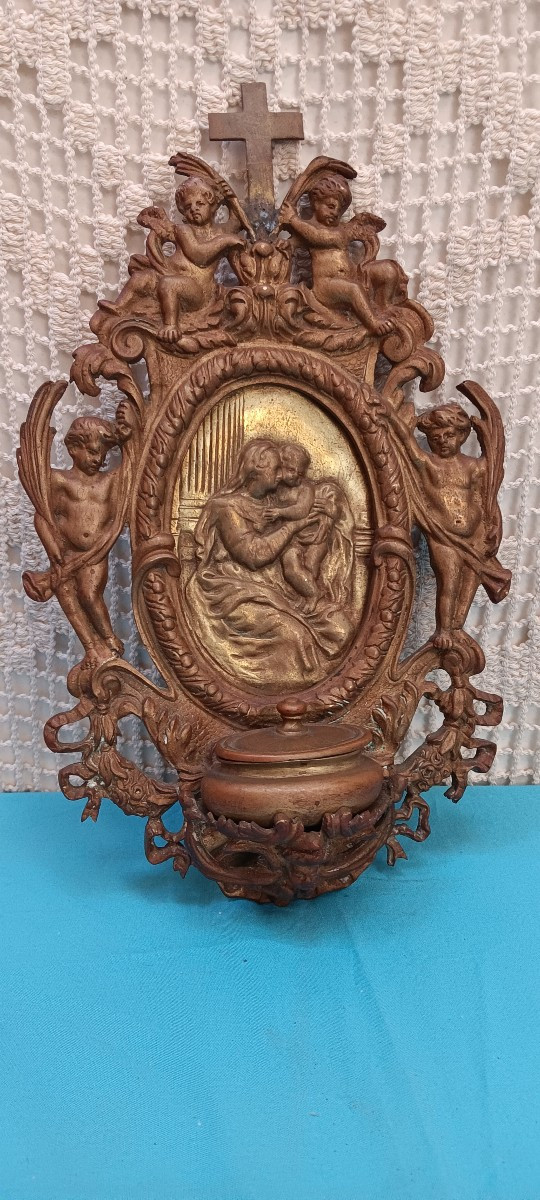 Gilded Bronze Holy Water Font - 19th Century
