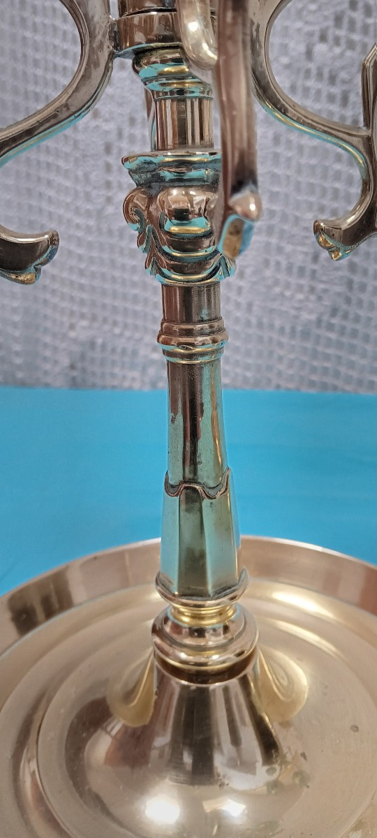 Pair Of 4-armed Candlesticks; 19th Century-photo-2