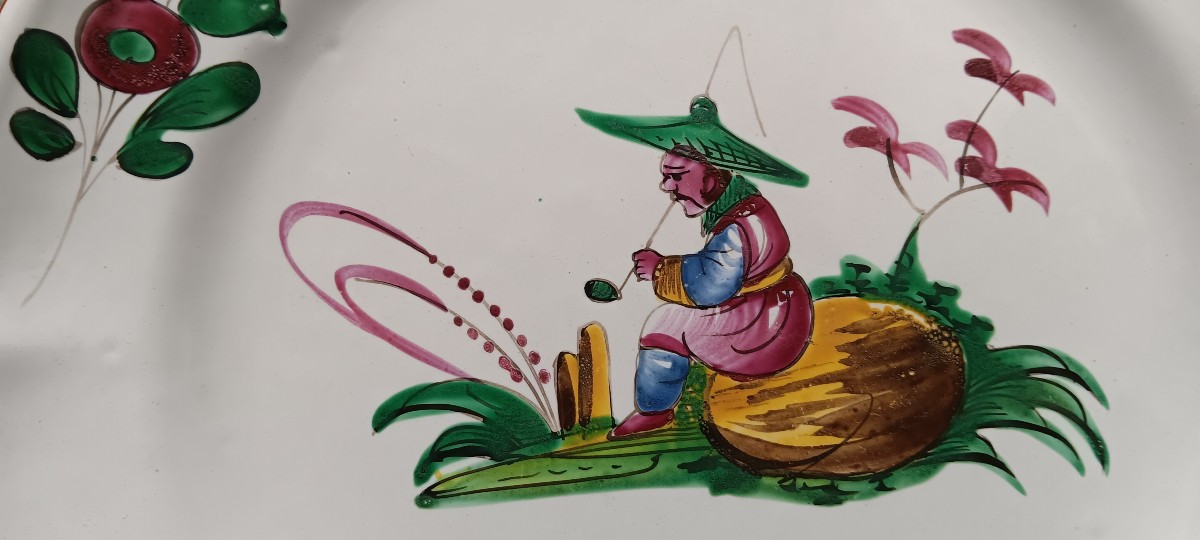 Paire d'assiettes au chinois des Islettes - Fin XVIII, début XIX siècle-photo-3