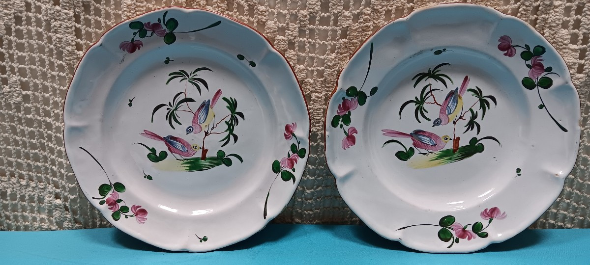 Paire d'assiettes des Islettes  ou Lunéville,  début XIX siècle