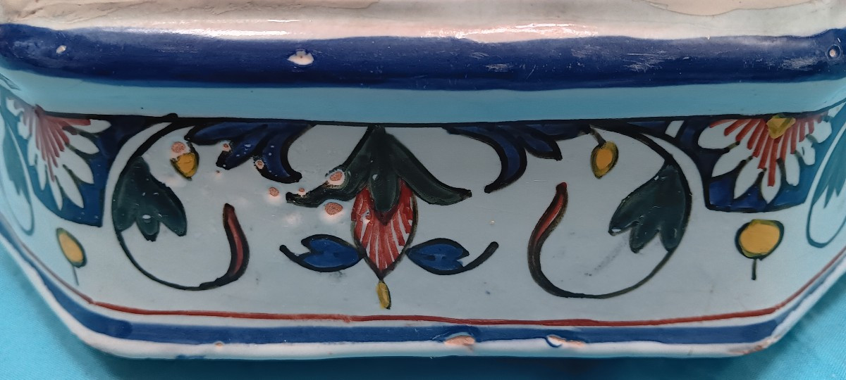 Petite jardinière en faience de Sinceny? Rouen? XVIII siècle-photo-2