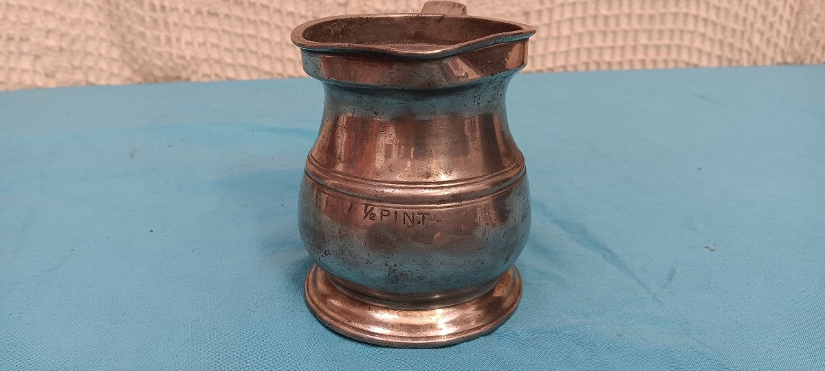 Demi pinte anglaise étain - Début XIX siècle-photo-2