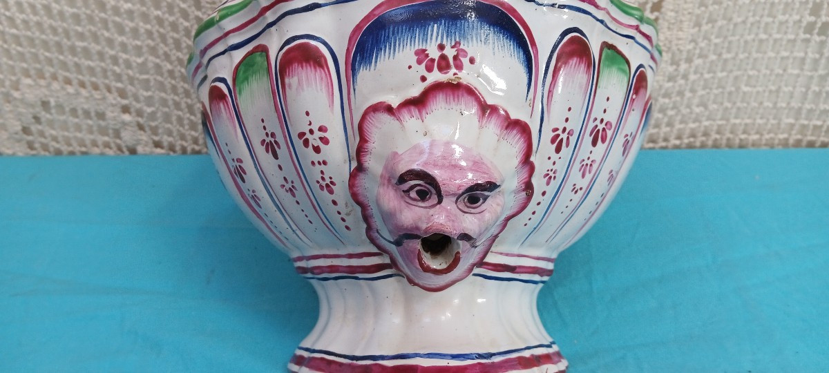 Fountain Top In Lunéville Earthenware, Late 18th - Early 19th Century-photo-2