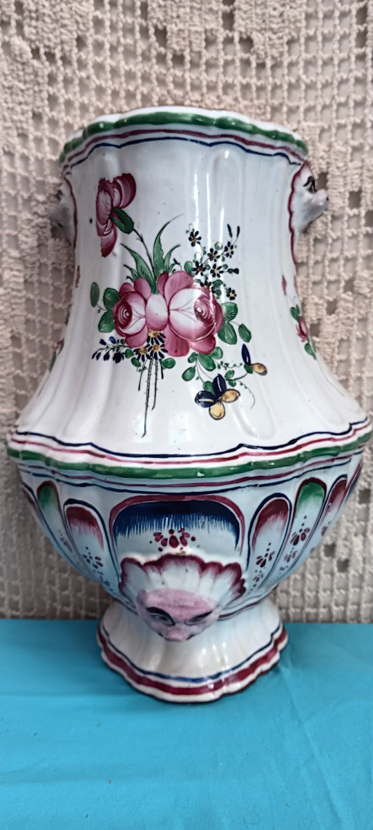 Fountain Top In Lunéville Earthenware, Late 18th - Early 19th Century