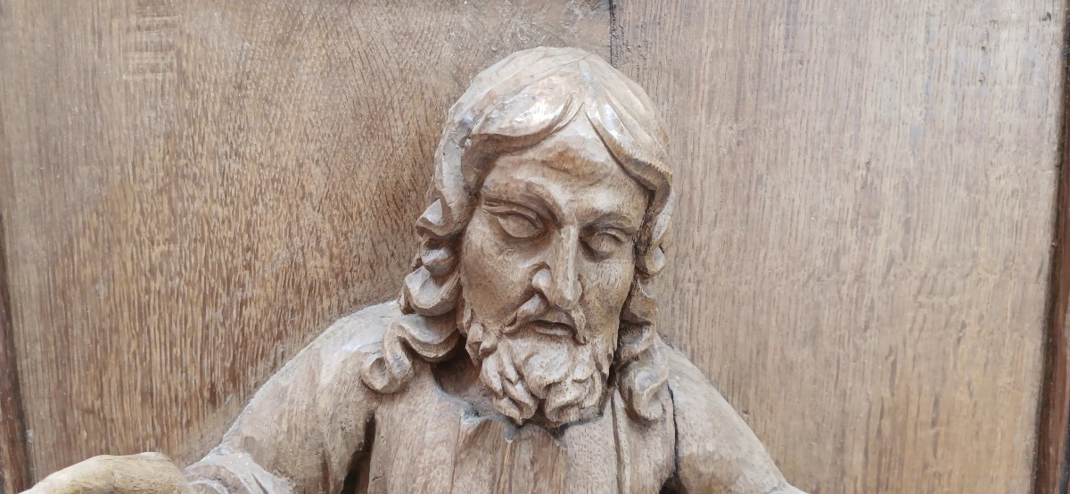 Panneau d'un Christ bénissant - XVIII siècle-photo-1
