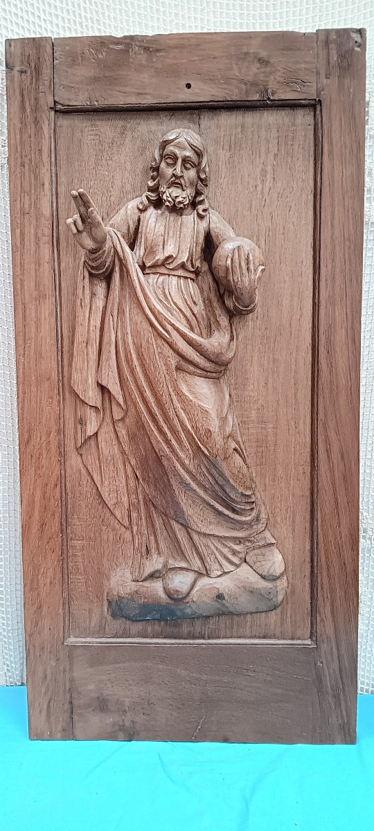 Panneau d'un Christ bénissant - XVIII siècle