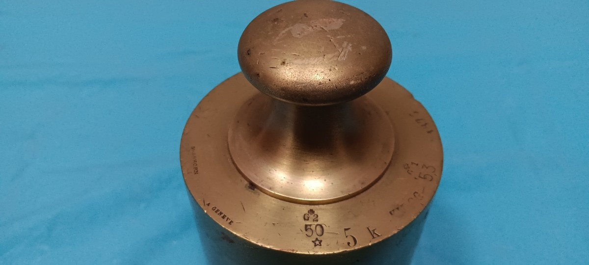 Brass Weight 5 Kg Dated - Late 19th Century-photo-3