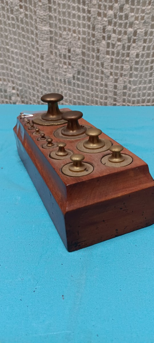 2 Kg Brass Weight Box - 19th Century-photo-1