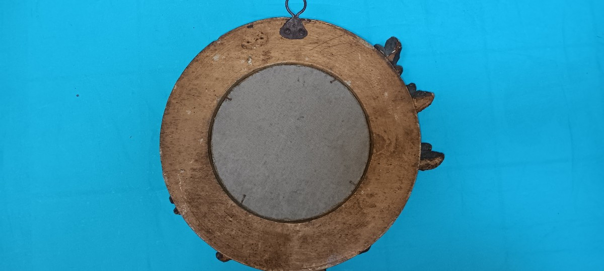 Petit Miroir circulaire d'époque LOUIS XV-photo-2