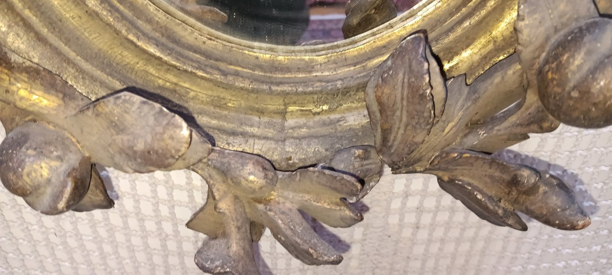 Petit Miroir circulaire d'époque LOUIS XV-photo-3