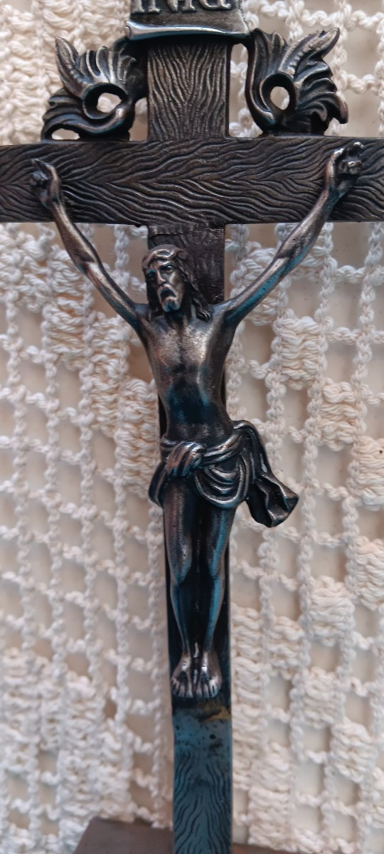 Crucifix fer et fonte - XIX siècle-photo-2
