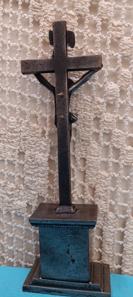Crucifix fer et fonte - XIX siècle-photo-2
