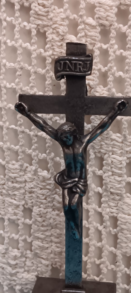 Crucifix fer et fonte - XIX siècle-photo-2