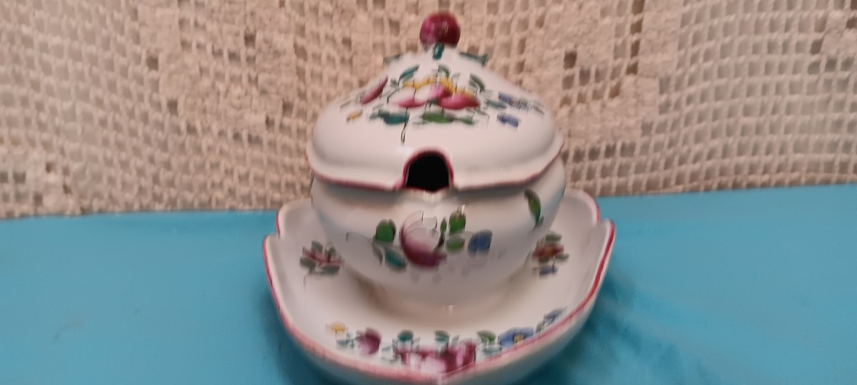 Sucrier en faience de de l'est - Fin XVIII siècle, Début XIX siècle-photo-3