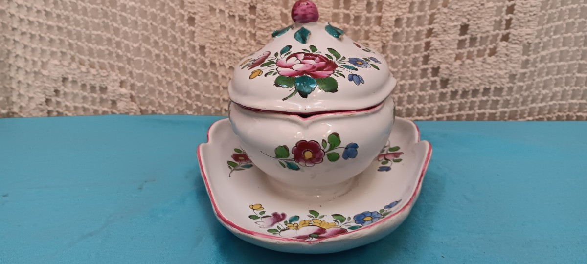 Sucrier en faience de de l'est - Fin XVIII siècle, Début XIX siècle-photo-4