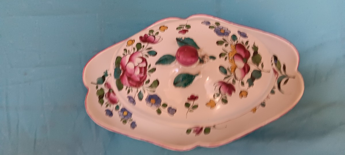 Sucrier en faience de de l'est - Fin XVIII siècle, Début XIX siècle-photo-1