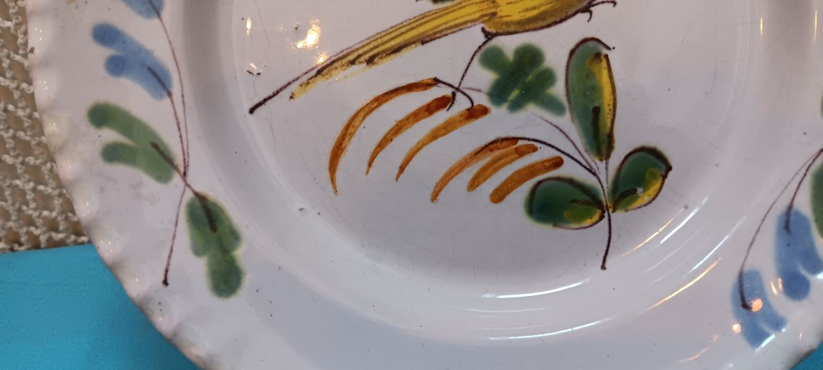 Plate With A Bird From Epinal - Late 18th, Early 19th Century-photo-1