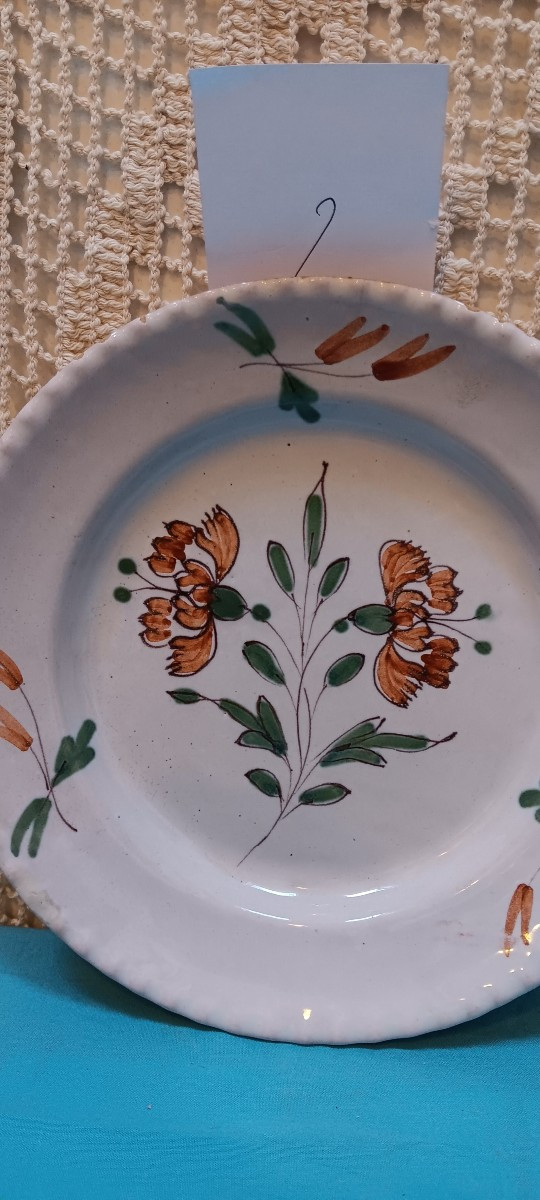 Four Epinal Plates With Flowers - Late 18th, Early 19th Century-photo-2
