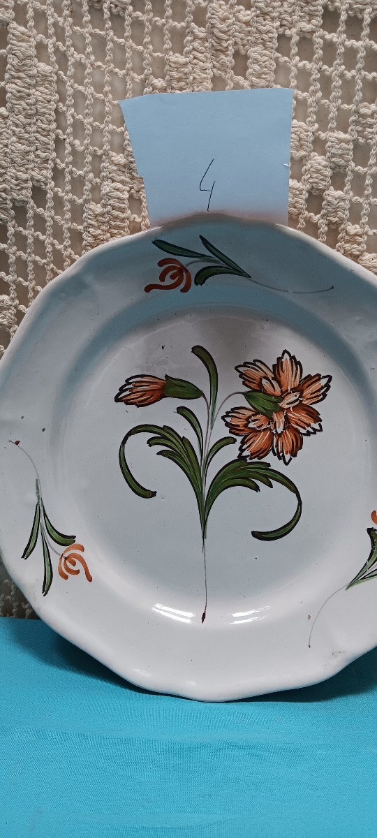 Four Epinal Plates With Flowers - Late 18th, Early 19th Century-photo-5