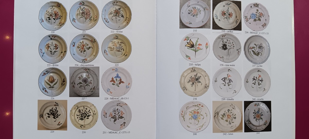 Four Epinal Plates With Flowers - Late 18th, Early 19th Century-photo-7