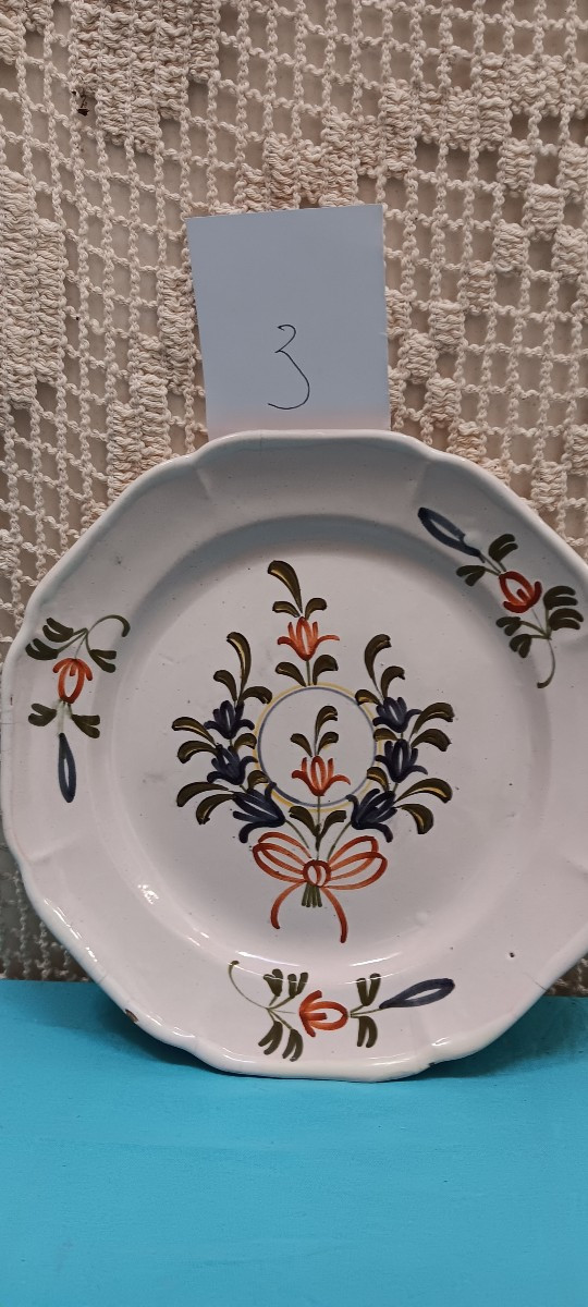 Four Epinal Plates With Flowers - Late 18th, Early 19th Century-photo-2