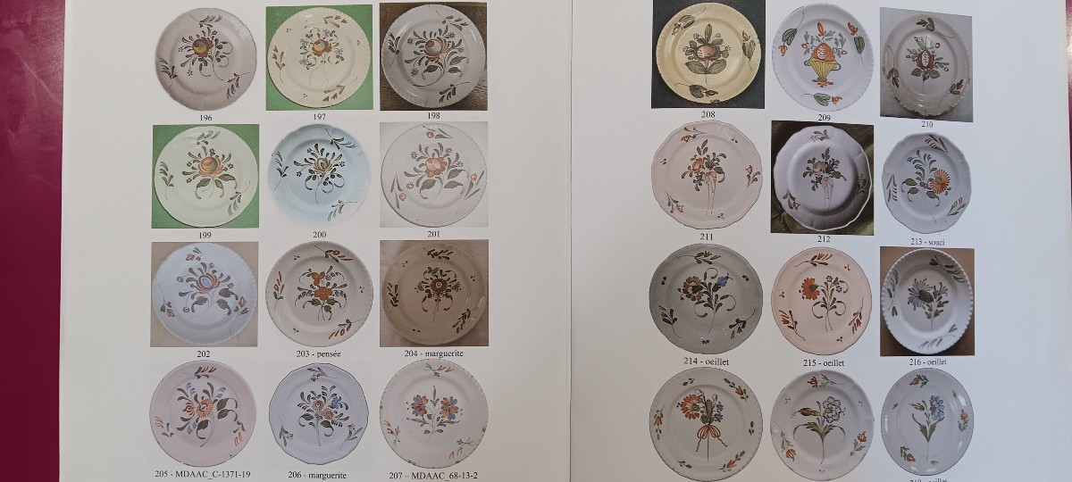 Four Epinal Plates With Flowers - Late 18th, Early 19th Century-photo-7