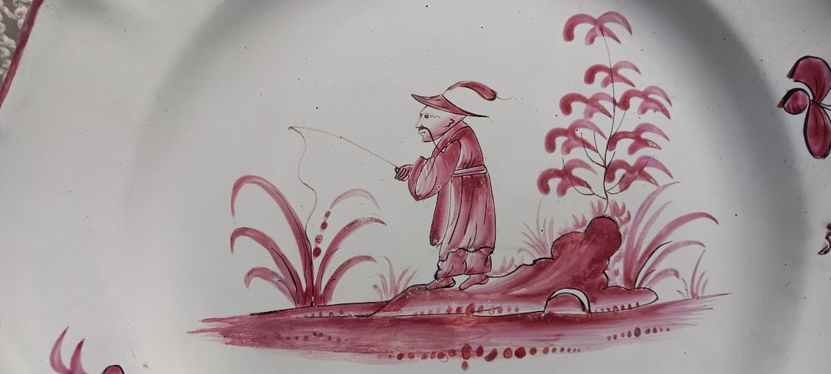 Plate With Chinese Style From Middle Ages (lorraine) - Late 18th Century-photo-3