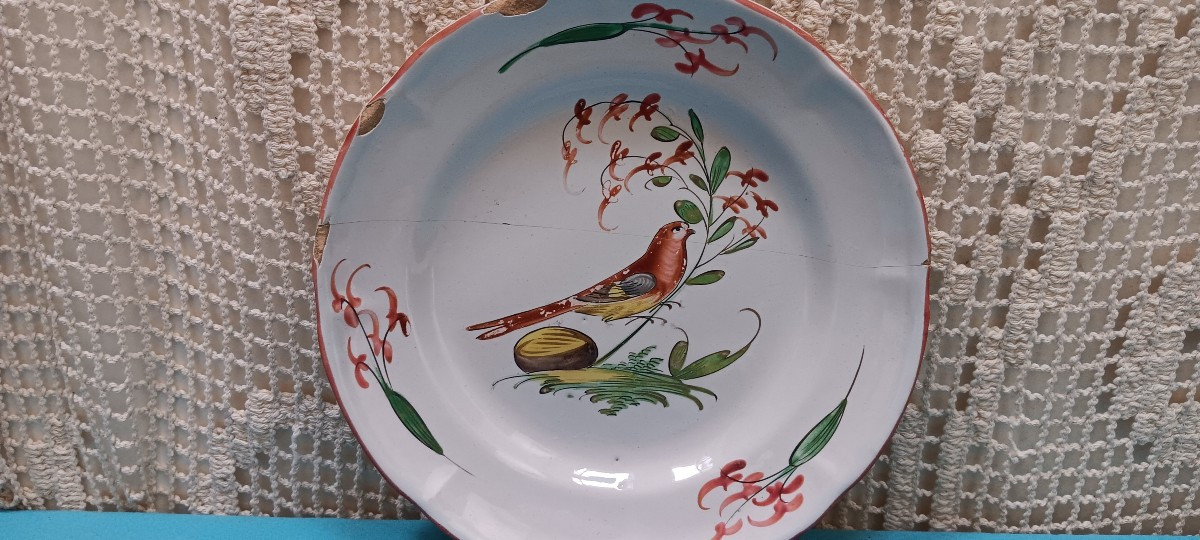 Paire d'assiettes à l'oiseau de Toulouse-photo-3