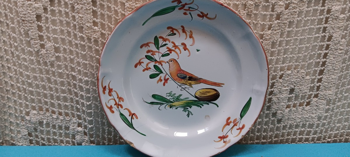 Paire d'assiettes à l'oiseau de Toulouse-photo-4