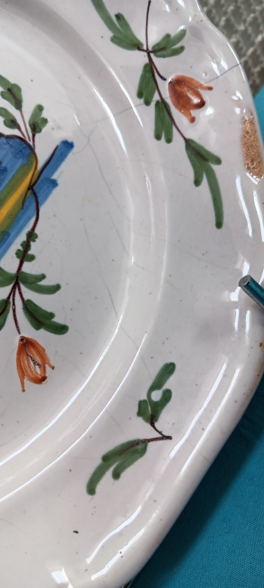Plate With Lunéville Rooster - Late 18th Century-photo-1