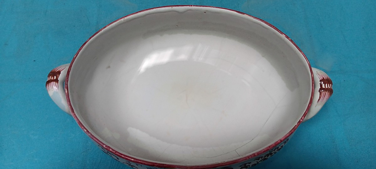 Terrine en faience de Rambervillers (Vosges).  Fin XVIII siècle-photo-3