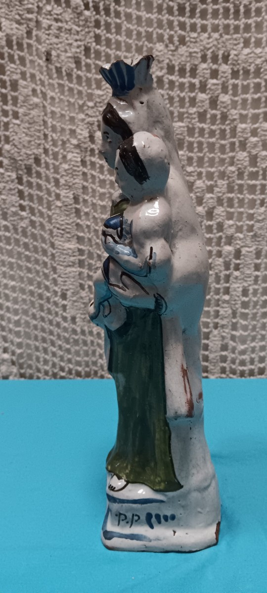 Virgin In Eastern Earthenware - 18th Century-photo-3