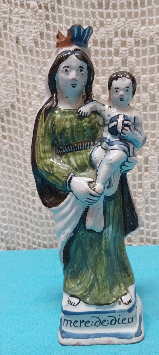 Virgin In Eastern Earthenware - 18th Century