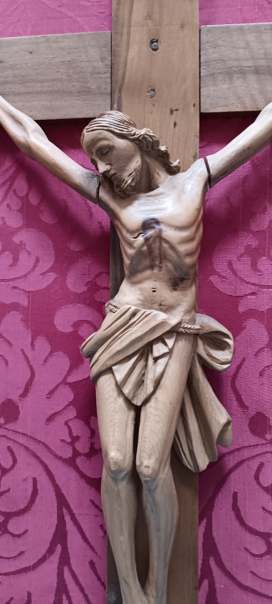 Christ dans un cadre marqueté -  Fin XVIII, Début XIX siècle-photo-5