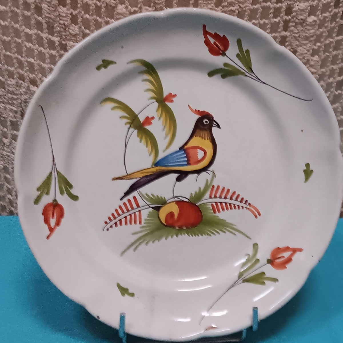 Assiette de Rambervillers (Vosges) à l'oiseau - Fin XVIII siècle