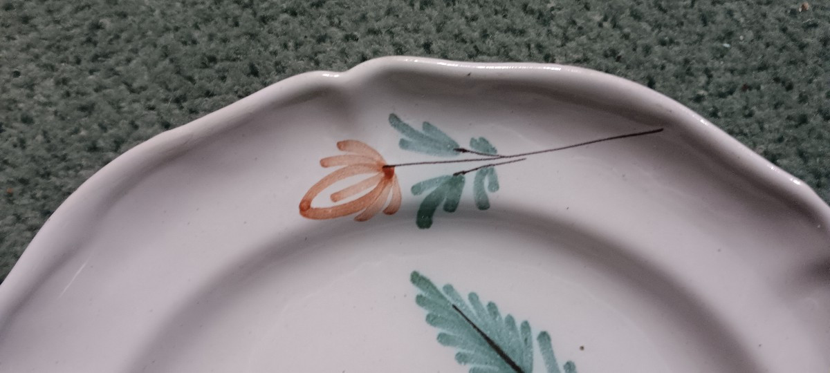 Assiette de Rambervillers (Vosges) à l'oiseau - fin XVIII siècle-photo-4