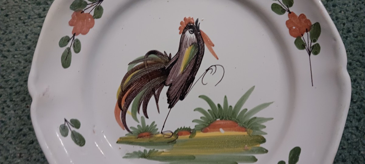 Assiette Argonne au coq  fin XVIII, Début XIX siècle-photo-3