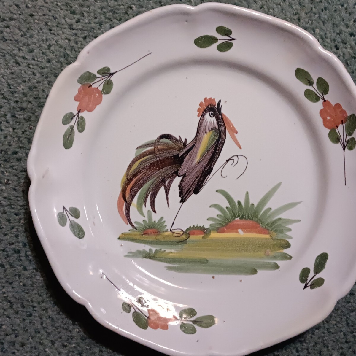 Assiette Argonne au coq  fin XVIII, Début XIX siècle