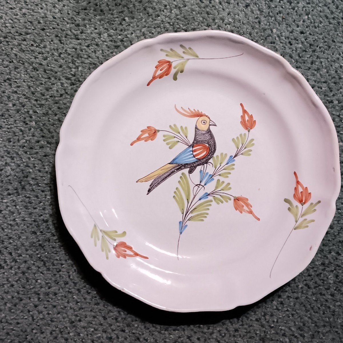 Assiette de Rambervillers (Vosges) à l'oiseau - Fin XVIII siècle