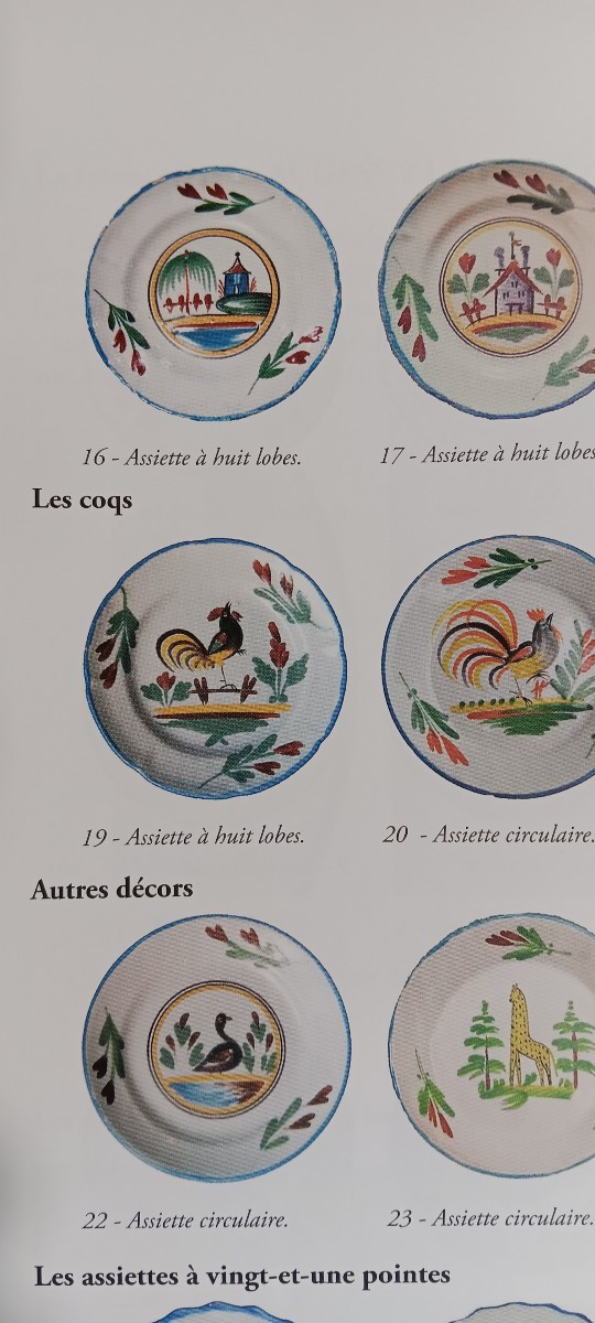 Paire d'assiettes des Auges (Langres) au cygne - Début XIX siècle-photo-4