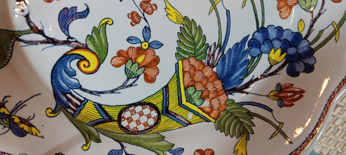 Assiette de Rouen à la corne d'abondance - XVIII siècle-photo-4