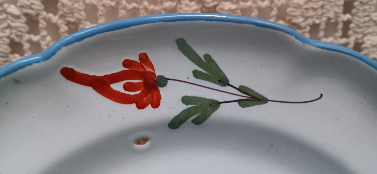 Assiette de Rambervillers (Vosges) à l'oiseau - Début XIX siècle-photo-4