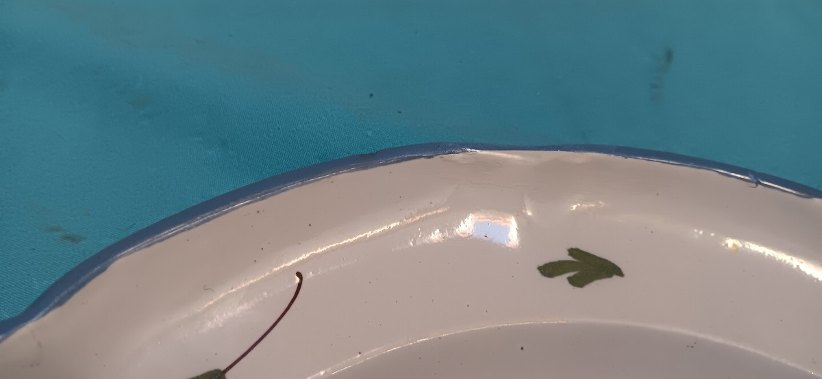 Assiette de Rambervillers (Vosges) à l'oiseau - Début XIX siècle-photo-3