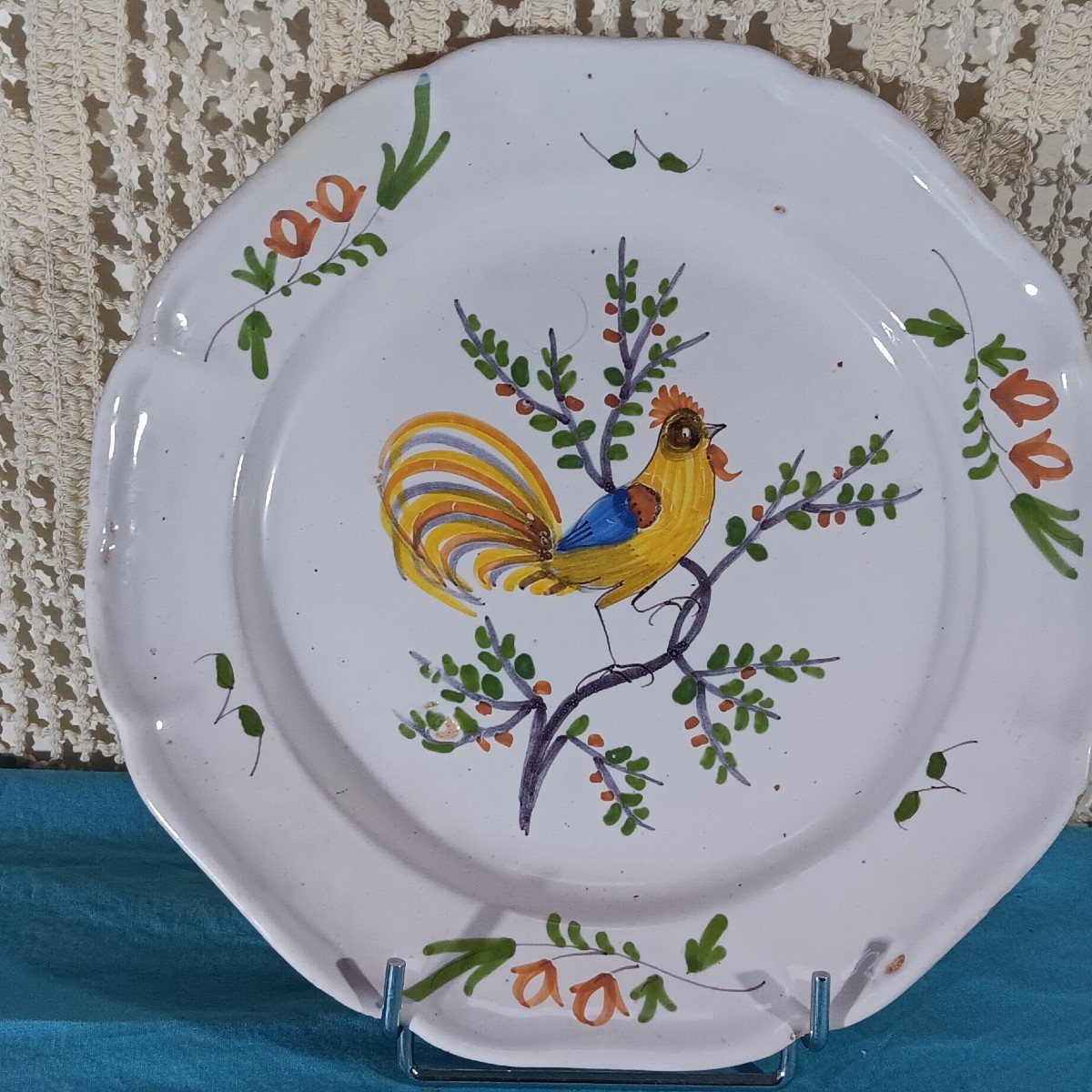 Lunéville Plate With A Rooster, Late 18th/early 19th Century