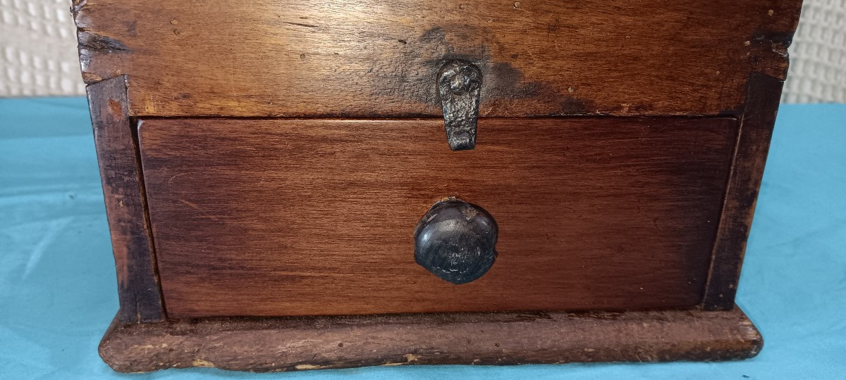 Moulin à café de comptoir XIX siècle-photo-2